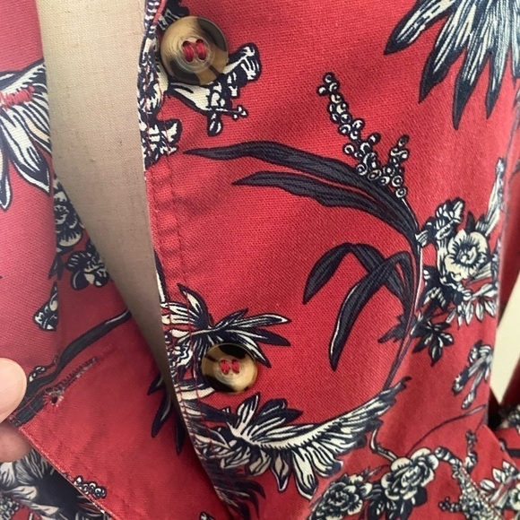 APPLESEEDS ROSE & NAVY FLORAL WESTERN STYLE JACKET W BUTTON FRONT & CUFF EUC L - Picture 6 of 9